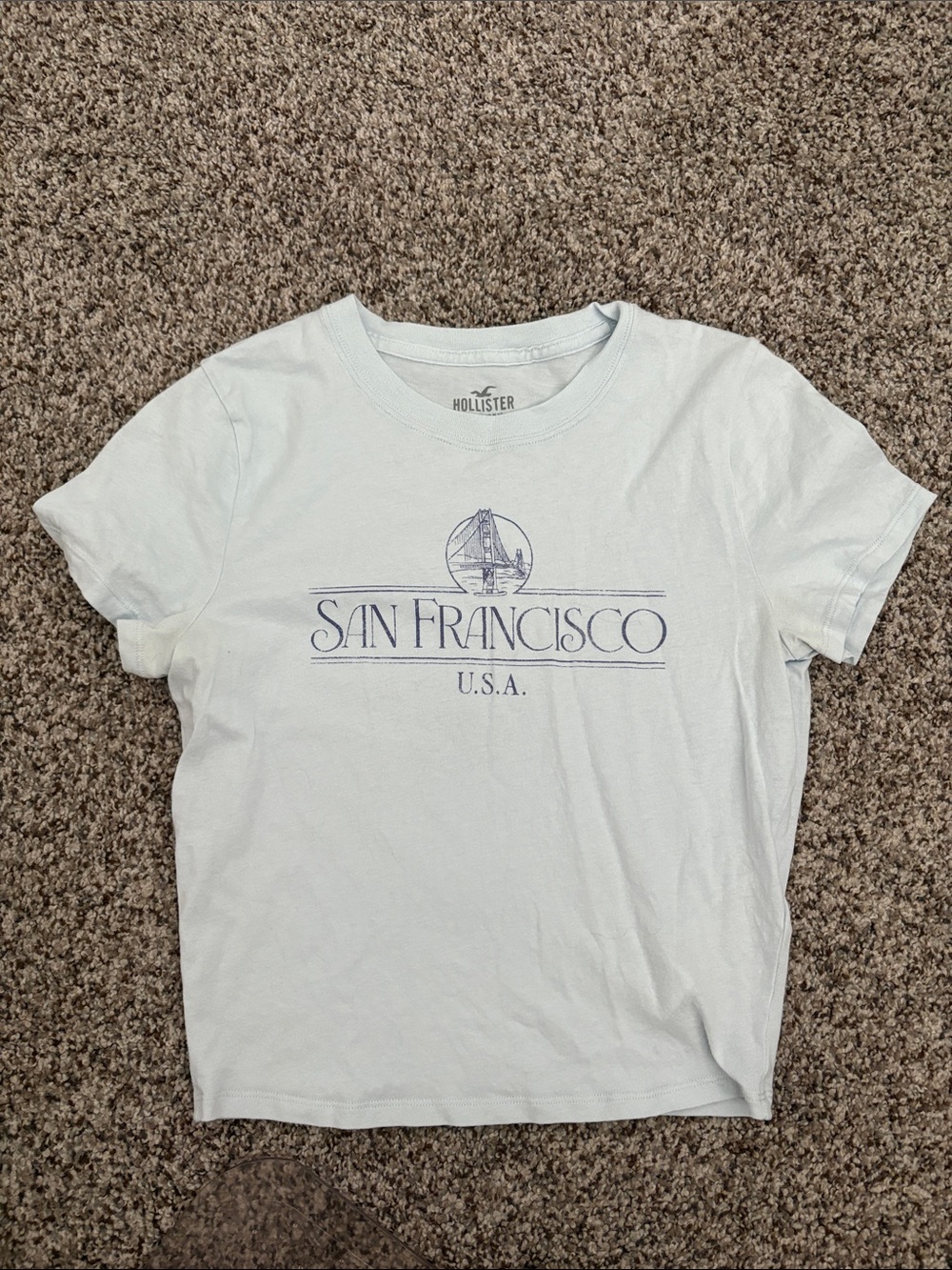 Hollister Light Blue San Francisco Graphic Baby Tee